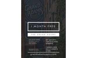 Stunning Spacious Garden Apartment at the Grand Adams! Laundry In Unit! No Broker Fees!
