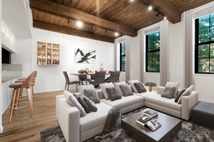 Rarely Available 3 Bedroom, 1.5 Bathroom located at the Grand Adams in Hoboken NJ! Soaring 11' Ceilings with Wood Ceilings! Duplex with Washer/Dryer In Unit!