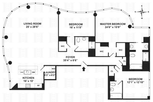 3 Bedroom, 3 Bathroom at Astor Place
